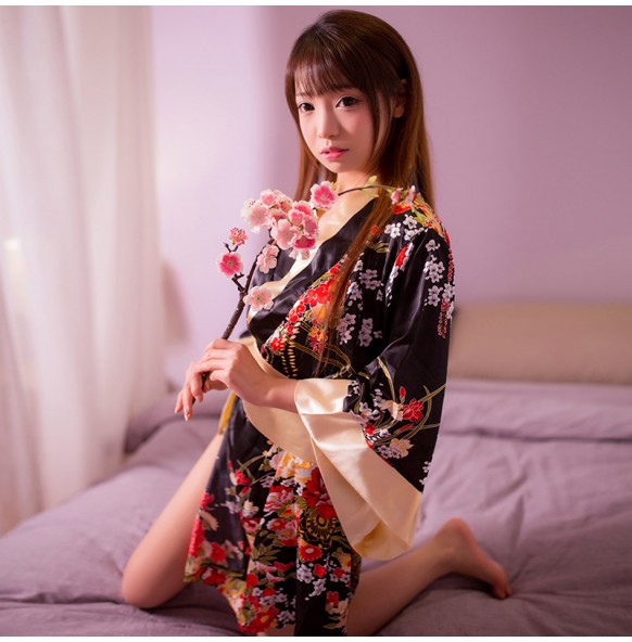FEE ET MOI Japanese Kimono (Black)